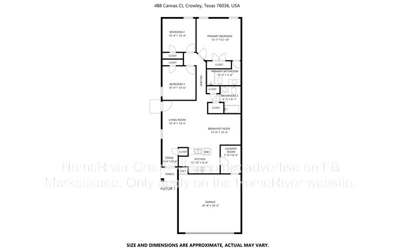3 BR Home | Crowley ISD | Breakfast Bar | Patio property image