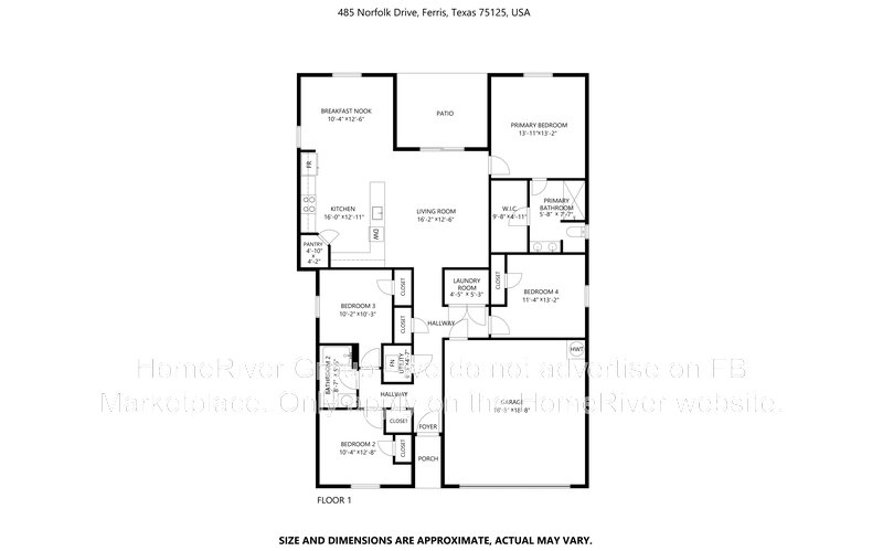 Pet Friendly! 485 Norfolk Drive, Ferris, TX 75125 property image